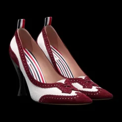 Suede Low Throat Wingtip Pump