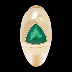 Triangle Green Onyx Huggie (Single)