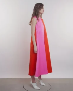 Two-Tone Midi Dress