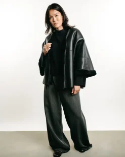 V-Neck Shearling Jacket