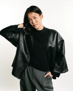 V-Neck Shearling Jacket
