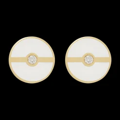 White Large Discs Earrings