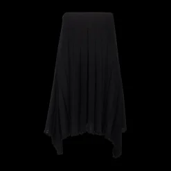 Wool Canvas Pleated Skirt
