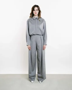 Wool Wide-Leg Trousers