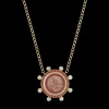 Yellow Gold Pink Opal Ruby Diamond Blossom Caspian Necklace