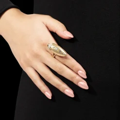 Yellow Gold Scarab Pop Art Diamond Ring